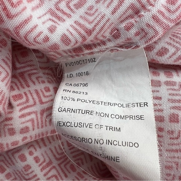 Tristan red white geometric print cut out sleeveless top S - Picture 7 of 7